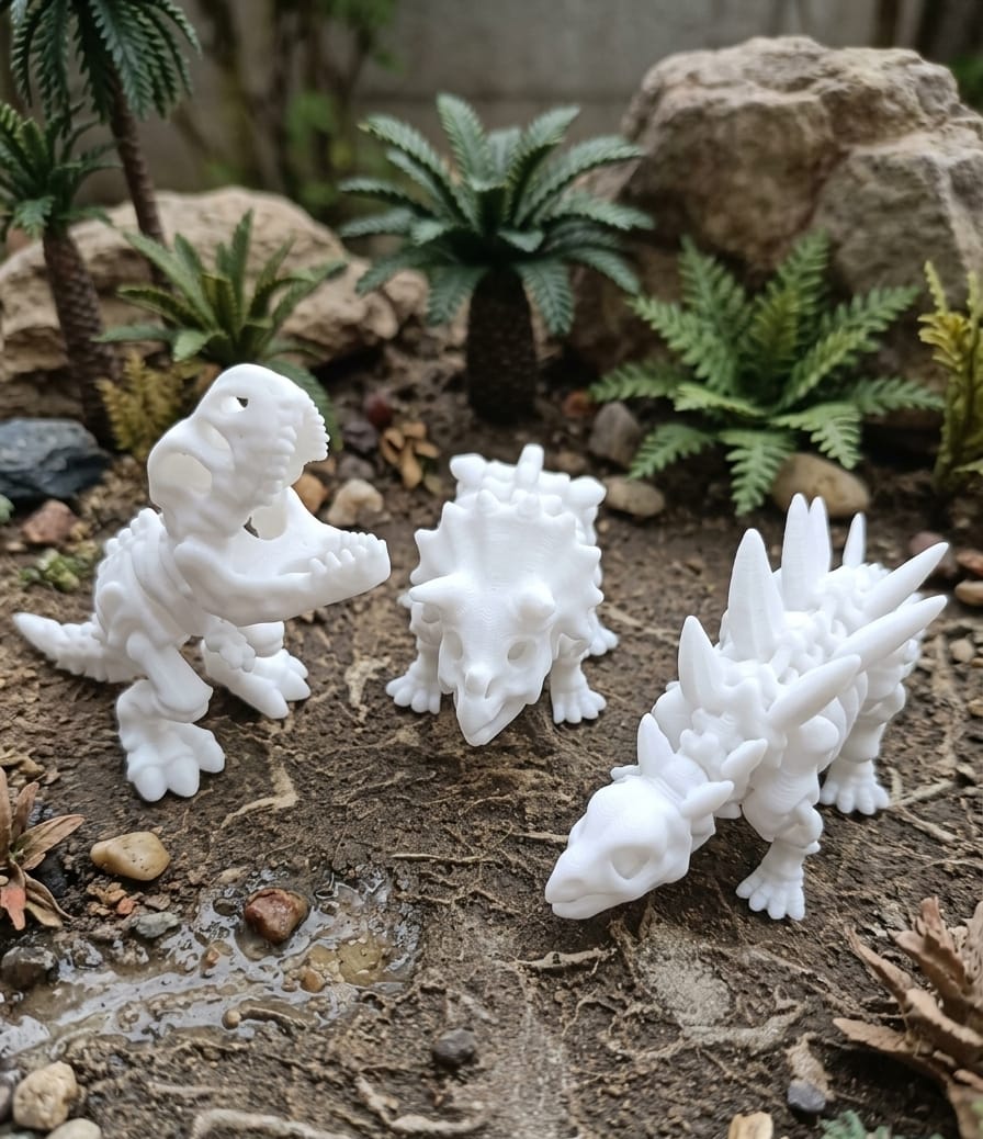 Dinozor İskelet Figür Seti – Eğitici Oyuncak ve Modern Masa Dekoru (12 cm)