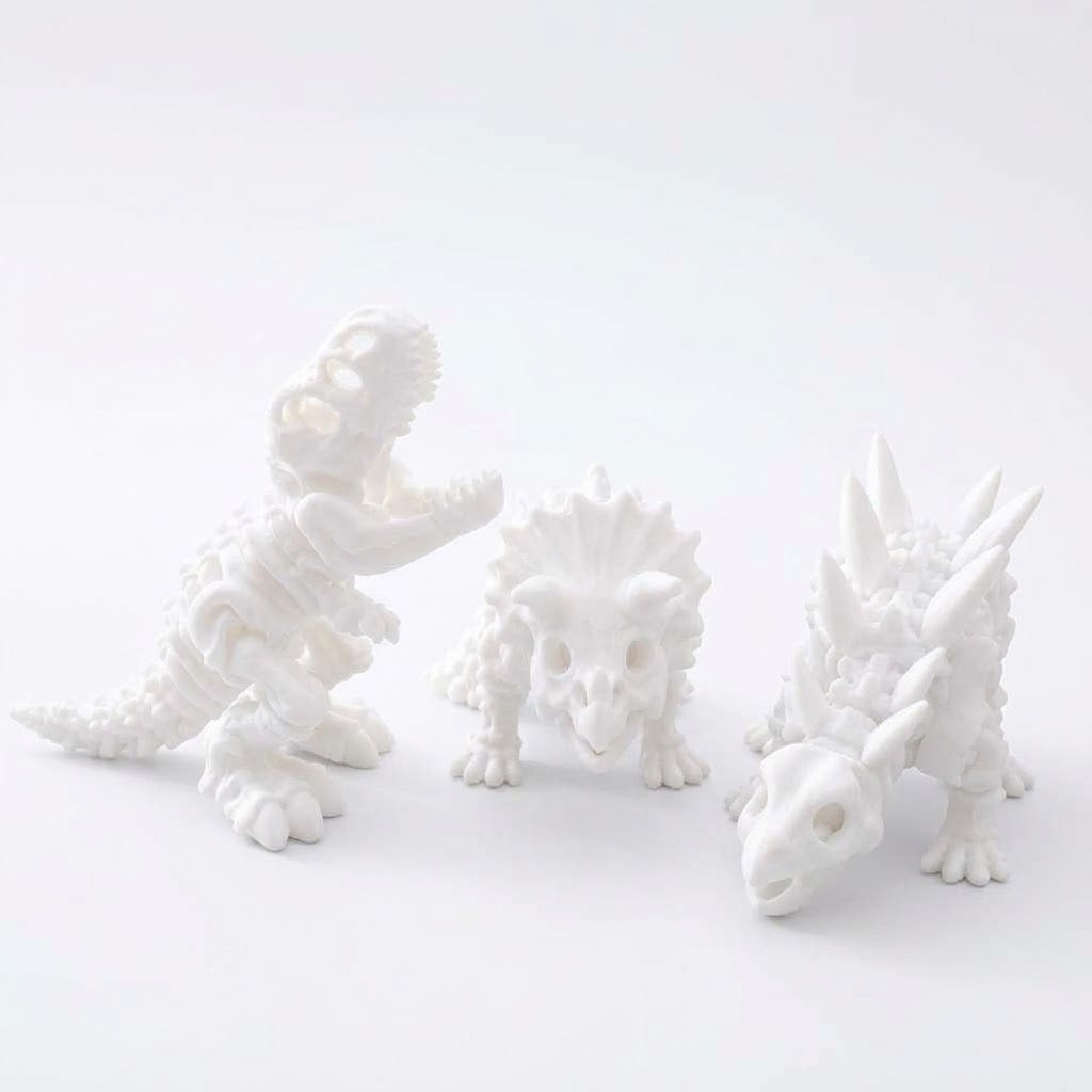 Dinozor İskelet Figür Seti – Eğitici Oyuncak ve Modern Masa Dekoru (12 cm)