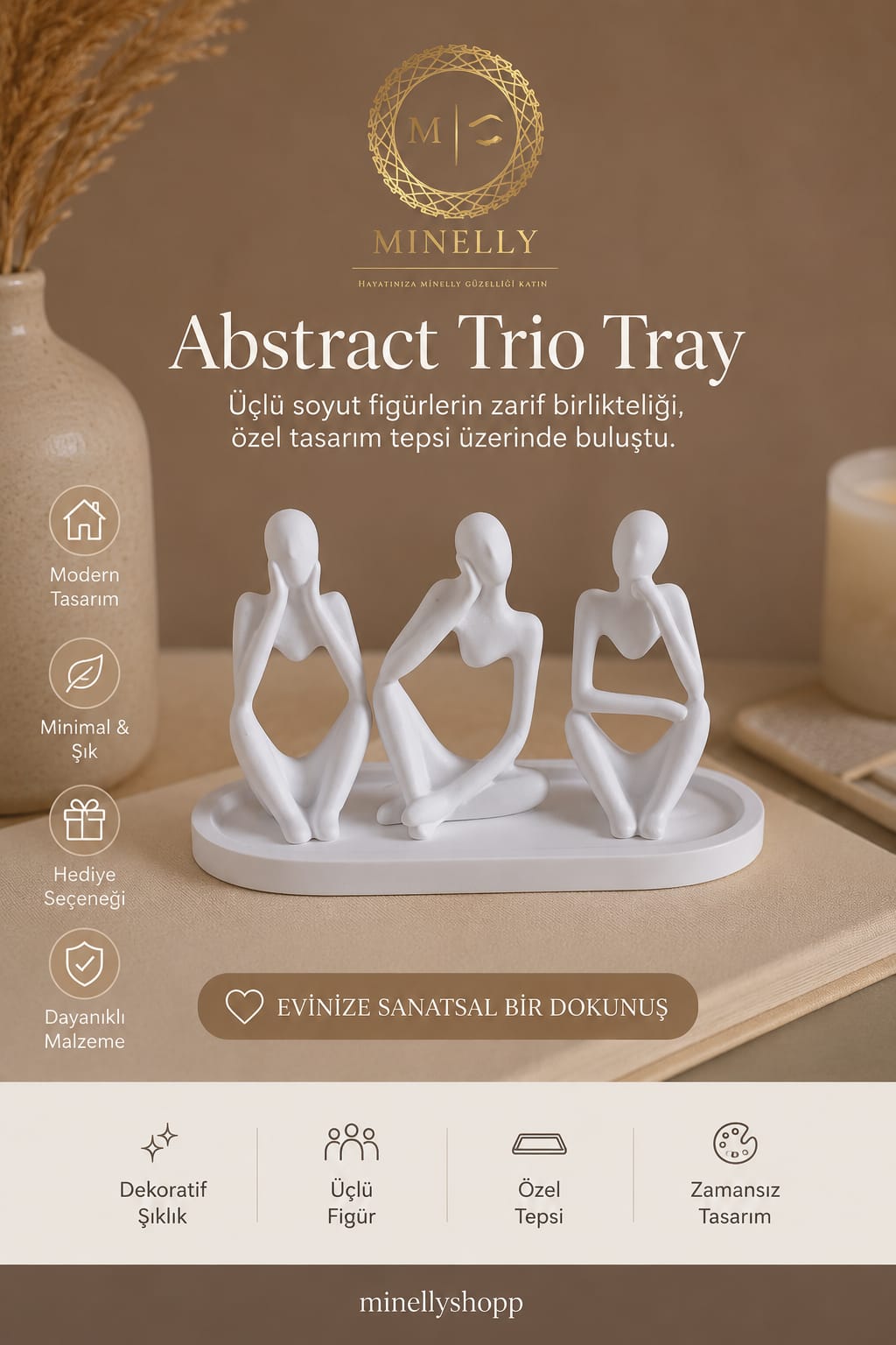 Minelly Absract Trio Tray