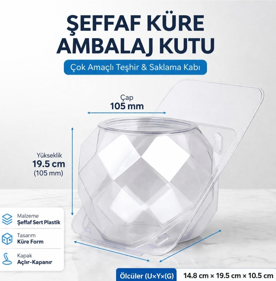 Şeffaf plastik fanus