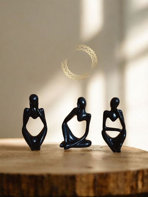 Minelly Abstract Trio Set Modern Soyut İnsan Biblo Seti 3'lü | Minimalist Dekoratif Heykel Takımı | İskandinav Ev Dekoru | Salon TV Ünitesi Konsol Ofis Dekorasyonu