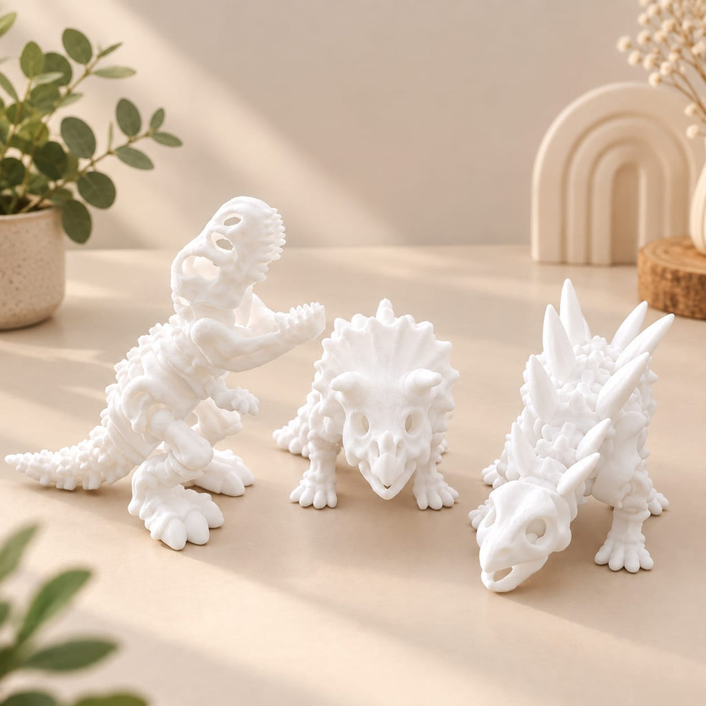 Dinozor İskelet Figür Seti – Eğitici Oyuncak ve Modern Masa Dekoru (12 cm)