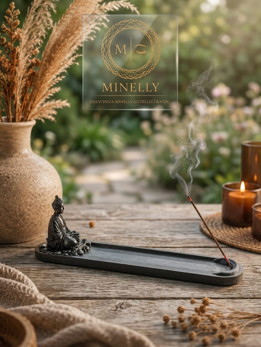 Minelly Zen Buddha Tütsülük | 24 cm Dekoratif Tütsü Standı | 3D Baskı Minimal Ev Dekoru Dekoratif Tütsü Tutucu | Modern Zen Meditasyon Dekoru | 3D Baskı Siyah Tütsülük | Ev Ofis Yoga Aromaterapi Aksesuarı